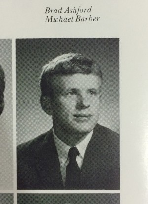 Throwback Thursday: Brad Ashford posing for his 1967, his senior year, yearbook photo. Courtesy of the 1967 Shield